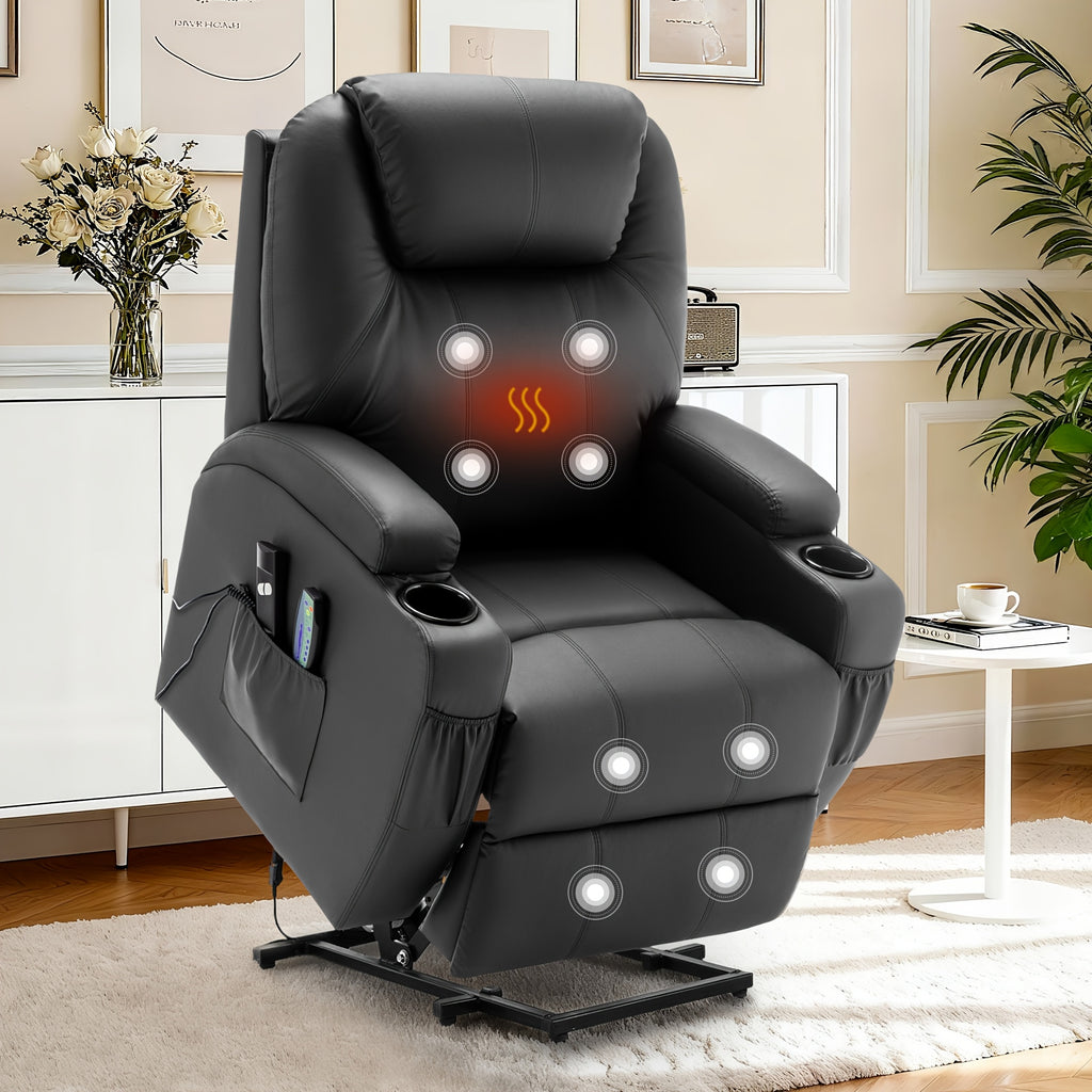 Personal care single chair, massage chair clearance sale, heated function lounge chair, ergonomics, electric lift lounge chair, with cup holder and side pocket, modern minimalist design, functional lounge chair suitable for placing in the living room