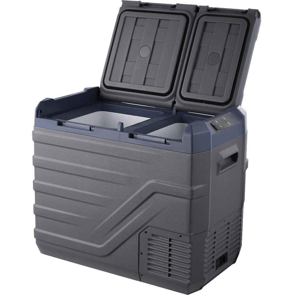 Wheeled portable refrigerator (new) 40l double door, dual zone, dual temperature control, no pull rod, nls55, no ice making function, us plug, 110v