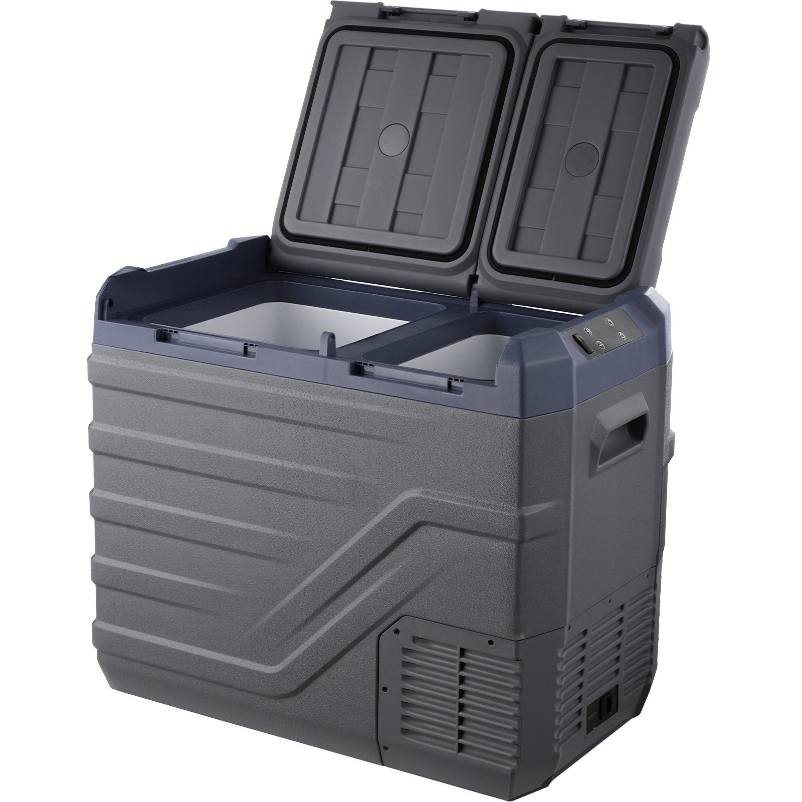 Wheeled portable refrigerator (new) 40l double door, dual zone, dual temperature control, no pull rod, nls55, no ice making function, us plug, 110v