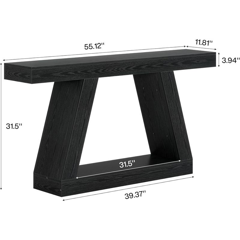 Farmhouse Console Table, 55' Sofa Table with Storage
