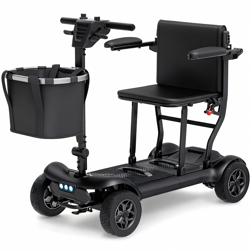 Ultra-Light Adult Electric Driving Aid, 39.7 lb folding design, 2 lithium batteries, all-terrain travel, airplane portable - gray, Valentine's Day gift, range up to 22 miles