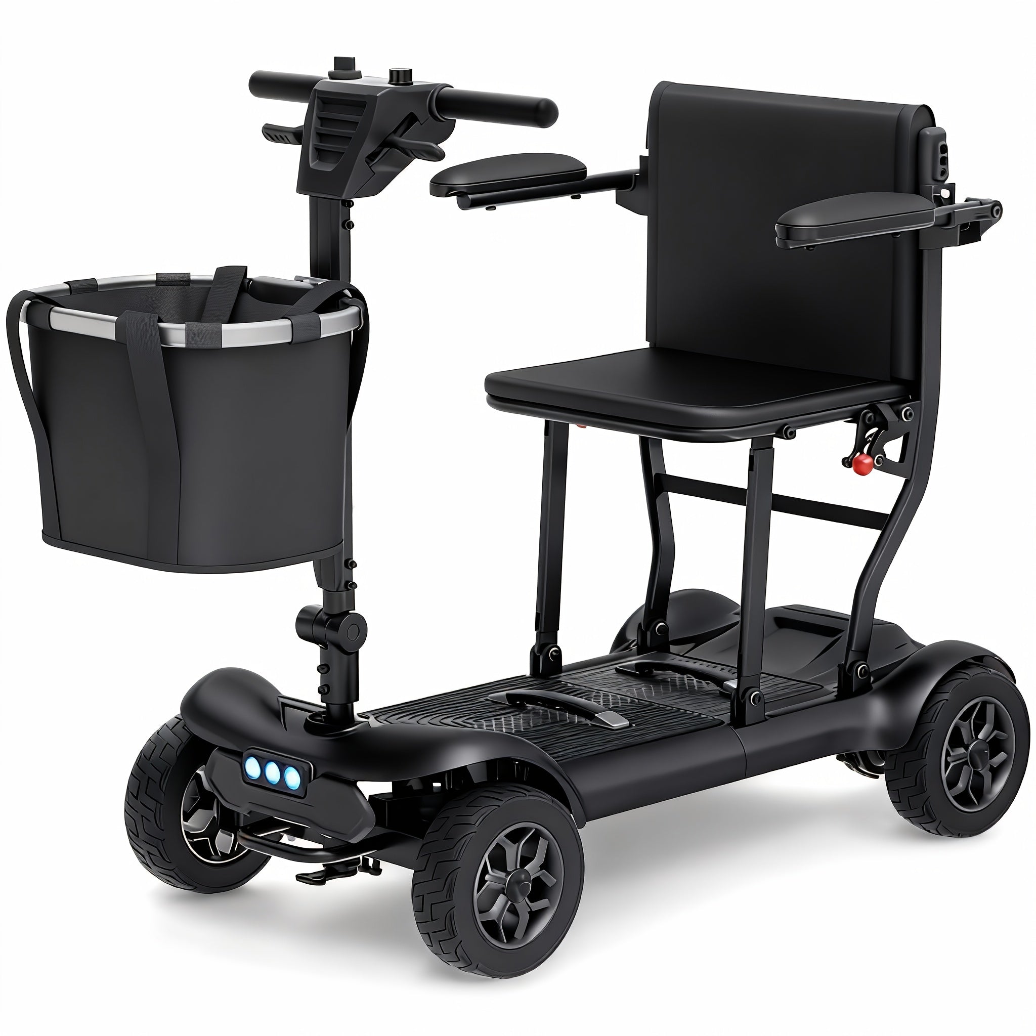Ultra-Light Adult Electric Driving Aid, 39.7 lb folding design, 2 lithium batteries, all-terrain travel, airplane portable - gray, Valentine's Day gift, range up to 22 miles