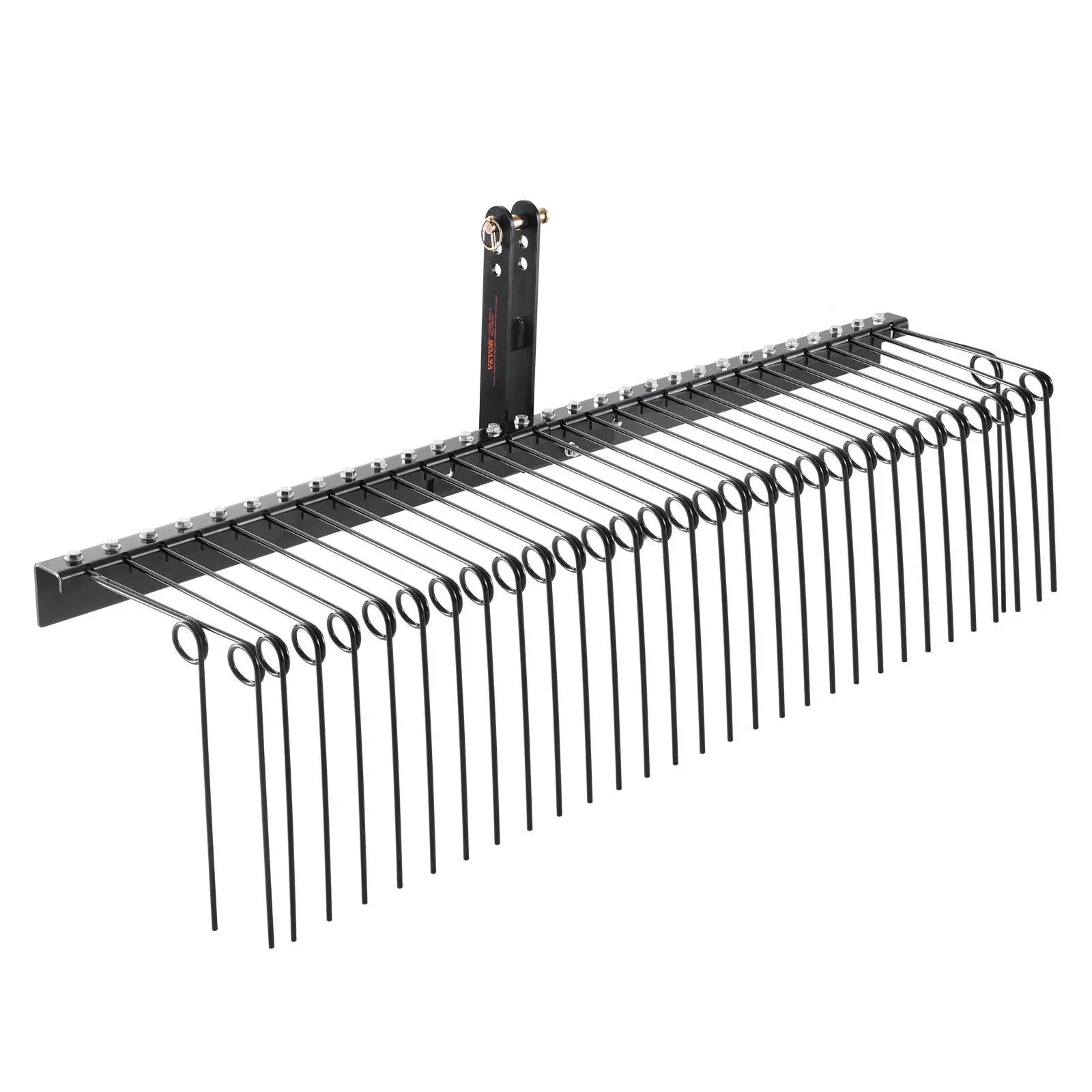 【DealsForYouDays】VEVOR Tow Behind Landscape Rake, 72" Tow Dethatcher with 32 Steel Tines, Lawn Dethatcher Rake Attaches to Category 1, 3 Point Hitch for Tractor, for Leaves, Pine Needles, Straw, and Grass