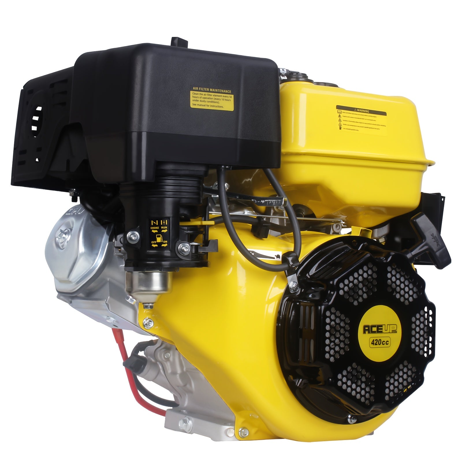 ACEUP ENERGY 15HP 420cc gasoline engine with electric start, 4-stroke OHV and 1-inch (25.4mm) diameter horizontal shaft - portable outdoor power tools for camping, gardening, DIY projects, camping power tools, rugged construction, durable metal parts
