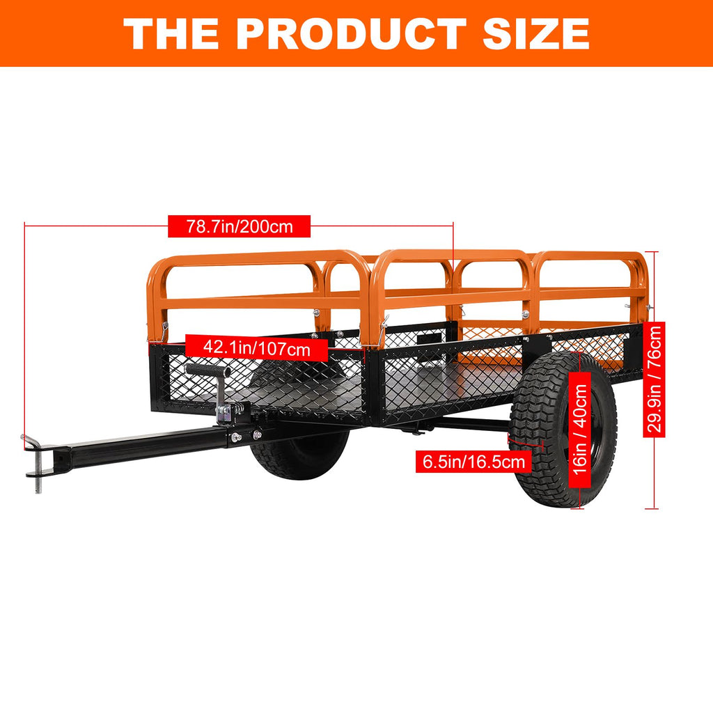 Durable steel garden trailer for efficient transportation of garden materials and tools