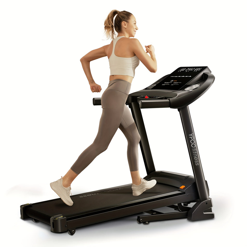Home treadmill, walking running mat with adjustable slope, slope range from 0% to 15%, home automatic folding treadmill, 8.0 MPH running speed, supports up to 300 pounds, quiet treadmill, ideal for home use