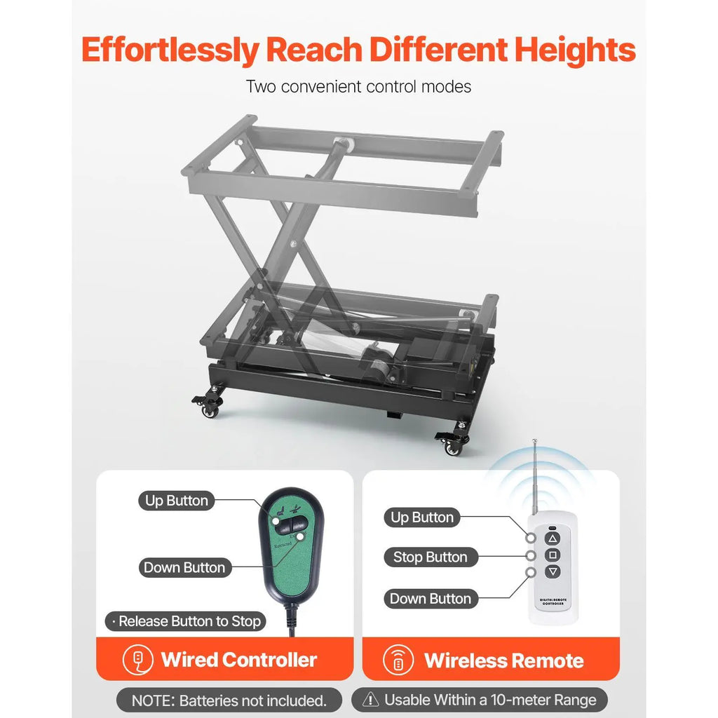 【DealsForYouDays】VEVOR 28" Electric Lift Table Single Scissor Electric Lifting Platform 330 lbs 4 Wheel
