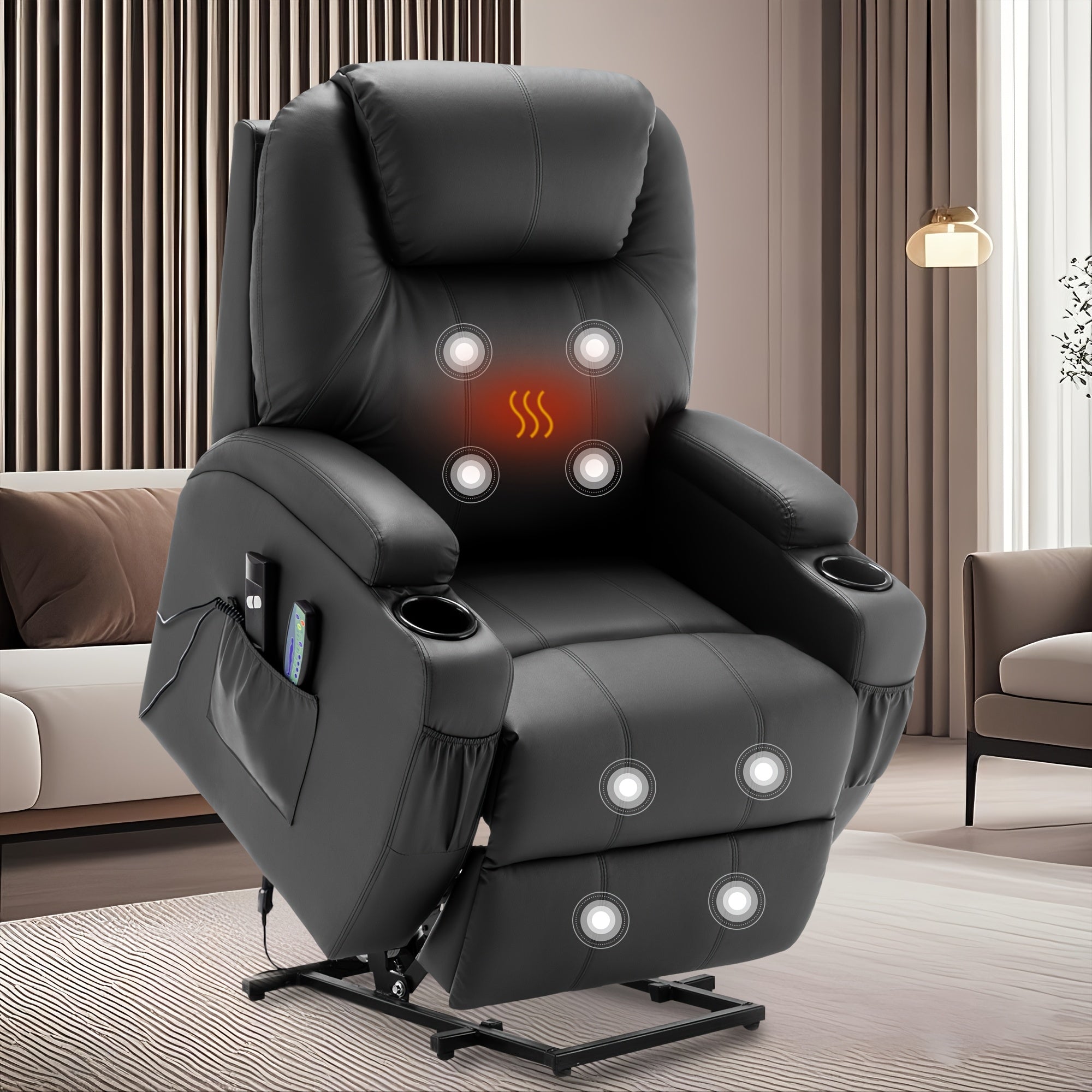 Special massage chair designed for personal care and home use, massage chair clearance special, electric recliner with massage and heating functions, with remote control and cup holder, the first choice for holiday gifts