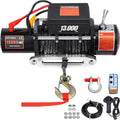 【DealsForYouDays】VEVOR Electric Winch 13000lb Load Capacity Truck Winch Compatible with Jeep Truck SUV 65ft/20m Synthetic Rope 12V Power Winch with Wireless Remote Control, Powerful Motor for ATV UTV Off Road Trailer