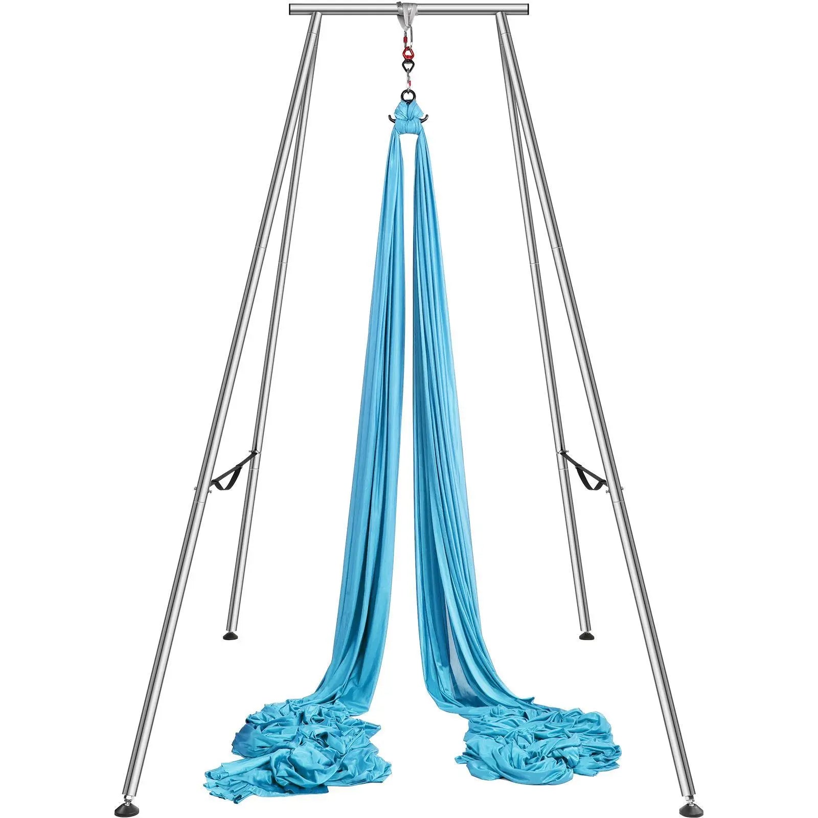 【DealsForYouDays】VEVOR Aerial Yoga Frame & Yoga Hammock, 9.67 ft Height Professional Yoga Swing Stand Comes with 13.1 Yards Aerial Hammock, Max 551.15 lbs Load Capacity Yoga Rig for Indoor Outdoor Aerial Yoga, Blue