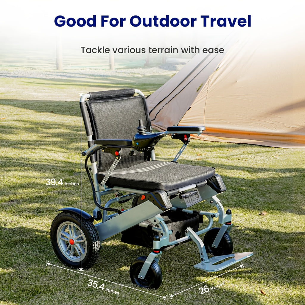 Men's gift, Christmas gift, adult electric wheelchair, lightweight foldable portable all-terrain electric wheelchair, safe, comfortable and durable design, load-bearing capacity 264 pounds, my disability aids for the elderly