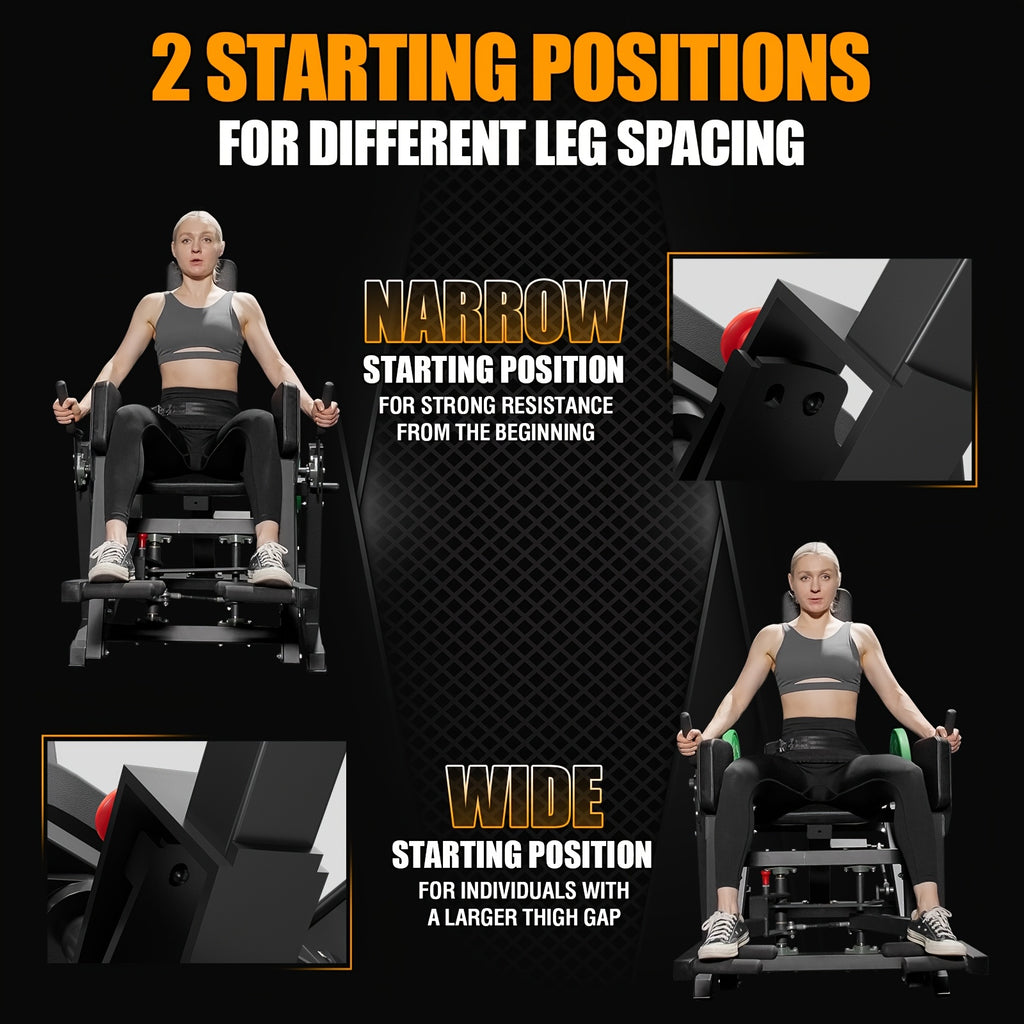 3D Butt Abduction Device with Butt Push Capability, Tilt Butt Abduction Device with Dual Start Position, Butt Workout Machine with Enhanced Thigh Pad, Designed for 600 Lb Weight Limit
