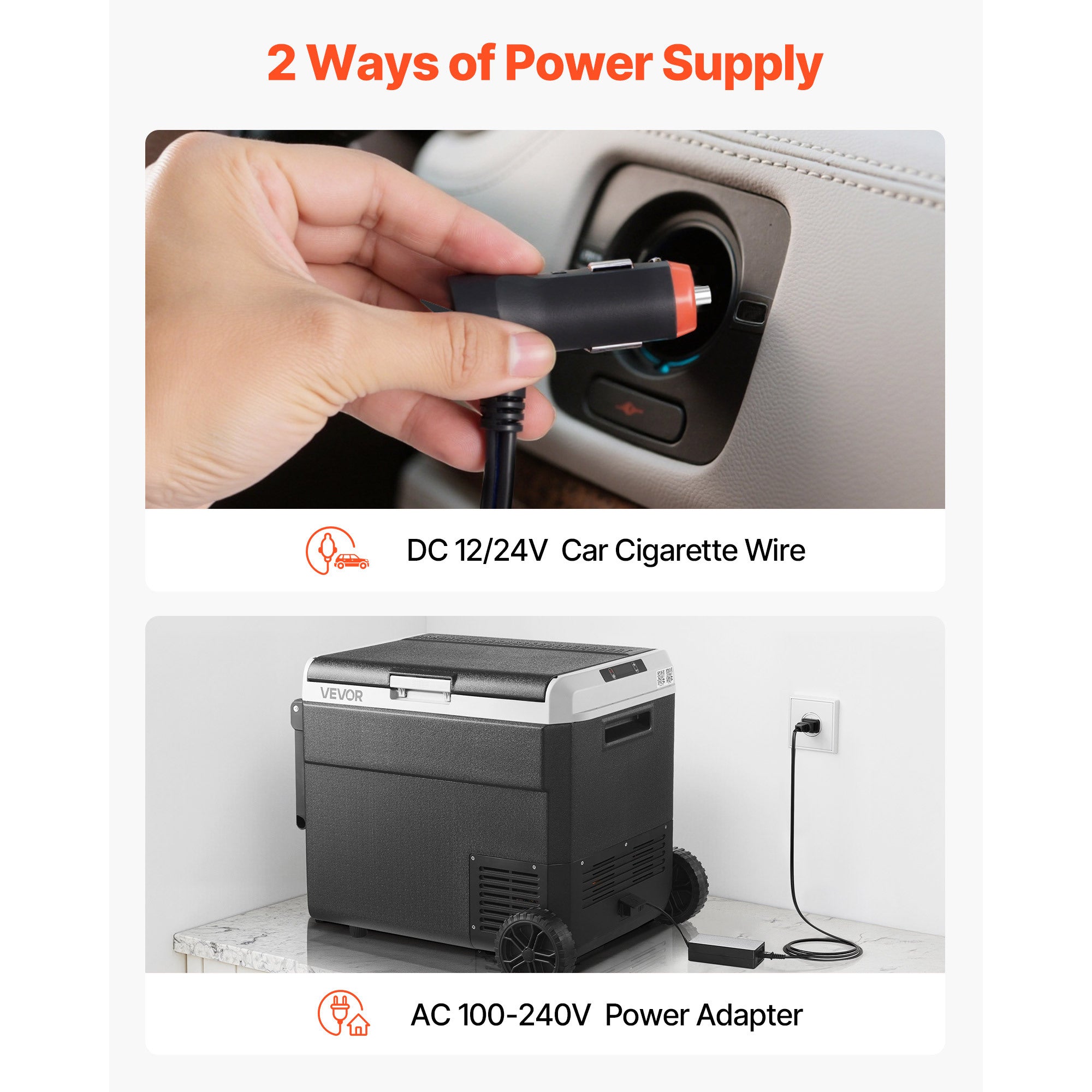 Vevor 12v car refrigerator portable freezer 63.4 qt electric cooler for camping