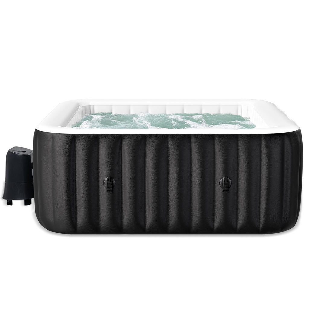 Heated Bath - Portable Large Square Heated Bath, Outdoor Spa Set Includes Heat Pump, Filter, and Spa Cover