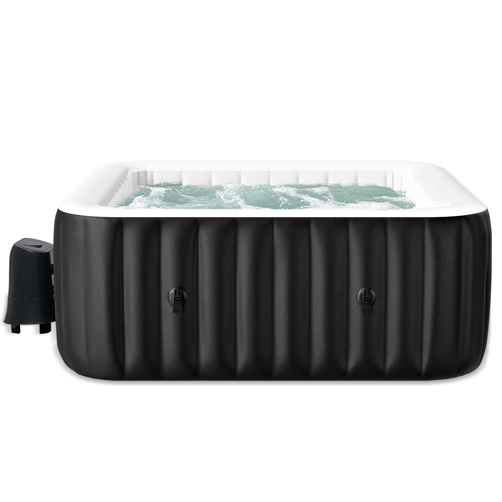 Heated Bath - Portable Large Square Heated Bath, Outdoor Spa Set Includes Heat Pump, Filter, and Spa Cover