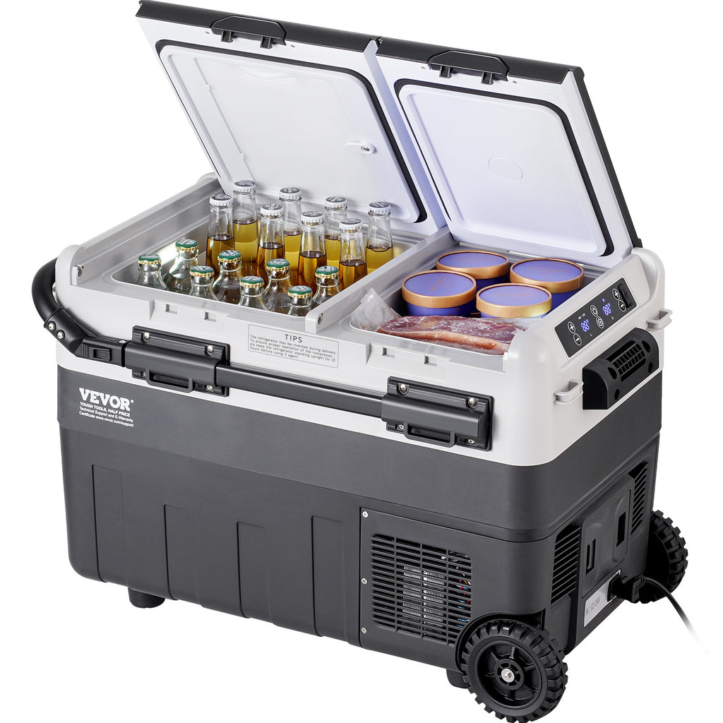 VEVOR 50L 12V 110V AC car refrigerator freezer compressor with 2 freezers and 2 refrigerators - suitable for home and car