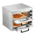 【DealsForYouDays】VEVOR Commercial Pizza Oven Countertop, 14" Double Deck Layer, Stainless Steel Electric Pizza Oven with Stone and Handle, Multipurpose Indoor Pizza Maker for Restaurant Home Pretzels Baked