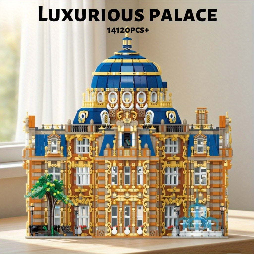 14120-piece royal observatory building block toy model, large castle-shaped structure, creative home decoration, adult building block relaxation toy, perfect gift for adults