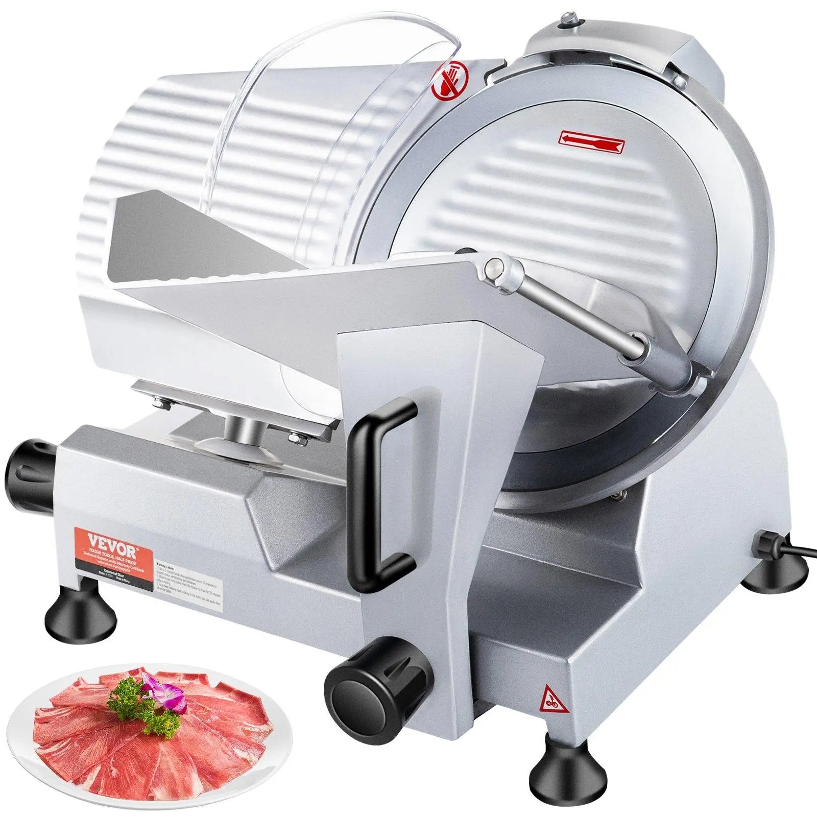 【DealsForYouDays】VEVOR Commercial Meat Slicer, Max. 320W 12-inch Carbon Steel Blade Electric Food Slicer, 350-400RPM Electric Deli Food Slicer, 0-0.6 inch Adjustable Thickness for Commercial and Home Use, Meat, Cheeses, Bread VEVOR Super Brand Day
