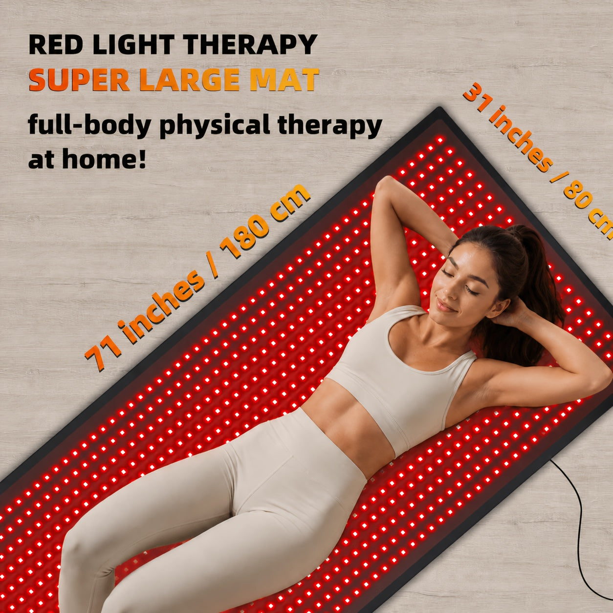 1280 led red light therapy pad, 660nm-850nm near-infrared light blanket device, full-body large size pad for relaxation and skincare