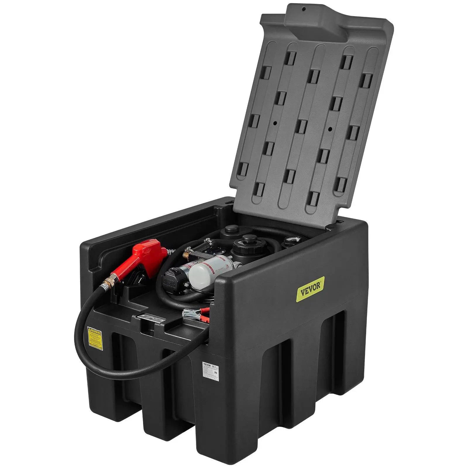 【DealsForYouDays】VEVOR Portable Diesel Tank, 58 Gallon Capacity & 10 GPM Flow Rate, Diesel Fuel Tank with 12V Electric Transfer Pump and 13.1ft Rubber Hose, PE Diesel Transfer Tank for Easy Fuel Transportation, Black
