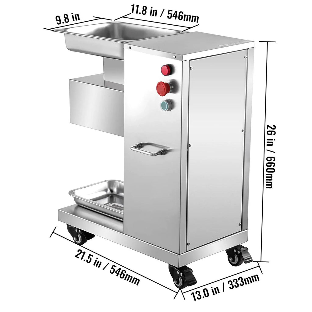【DealsForYouDays】VEVOR Commercial Meat Cutting Machine, 551 Lbs/H 850W Meat Shredding Machine, 3.5mm Blade Electric Meat Cutter, Stainless Steel Restaurant Food Cutter, for Kitchen Supermarket Lamb Beef Chicken, Red
