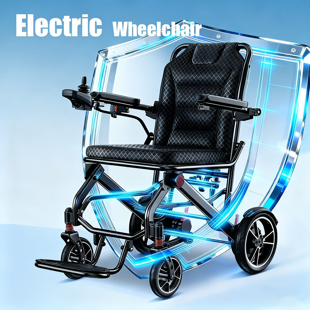 [Aviation Certification] 42-pound ultra-light folding electric wheelchair 500W strong motor 360-pound load-bearing, all-terrain scooter 16 miles battery life 3 hours fast charging, adult portable transportation, suitable for the elderly/disabled