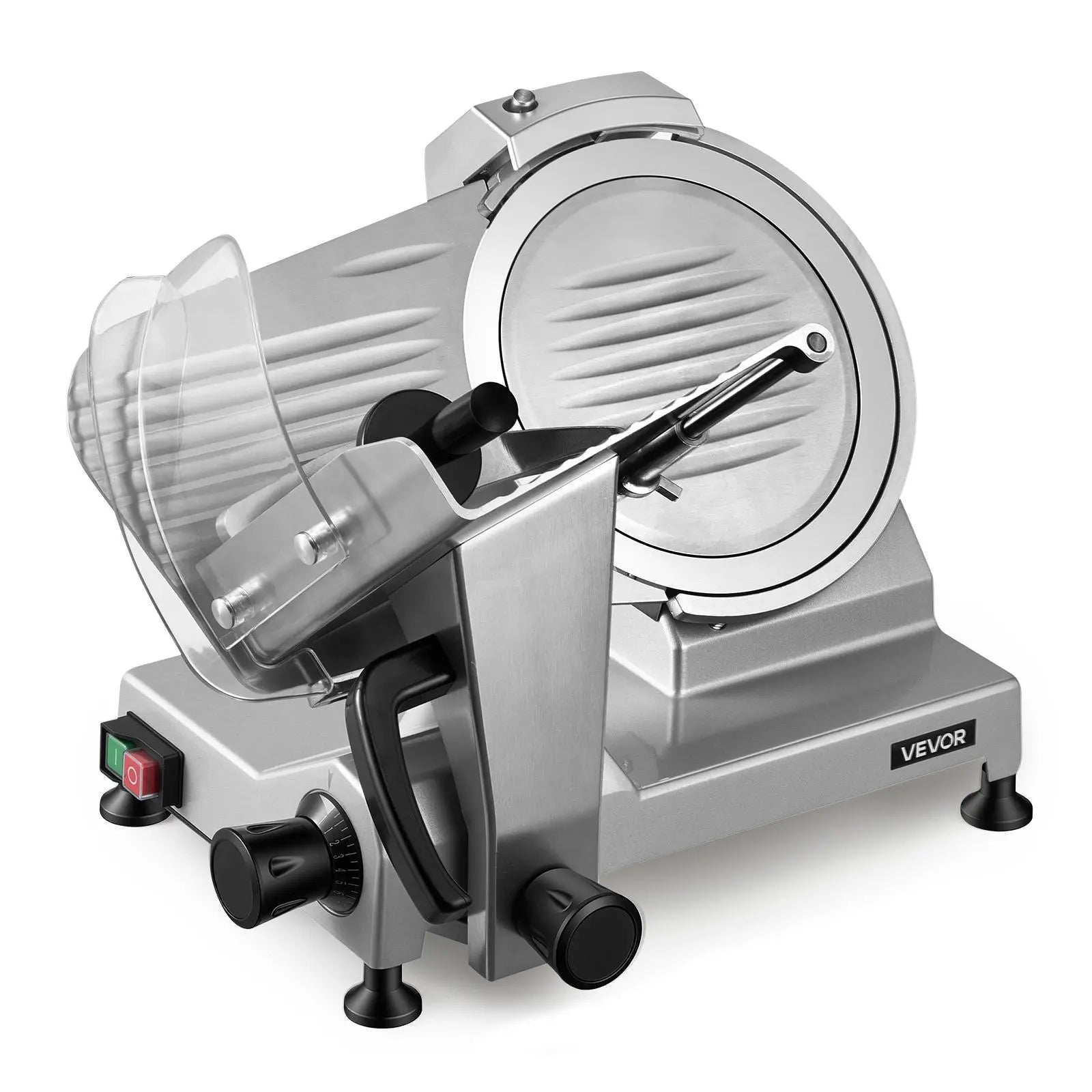【DealsForYouDays】VEVOR 10" Commercial Meat Slicer, 240W Electric Deli Food Slicer with Carbon Steel Blade, Built-In Sharpener & 0-0.47" Adjustable Thickness for Frozen Meat, Ham, Baguett, Steak, UL Approved