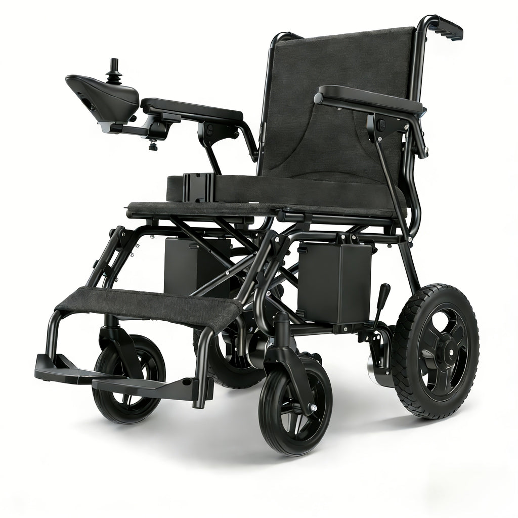 41-Pound lightweight electric adult wheelchair. Folding wheelchair, 330-pound load-bearing, equipped with 360-degree joystick control and EABS parking system | anti-dump wheels. Lightweight portable scooter, universal left-right-hand operation