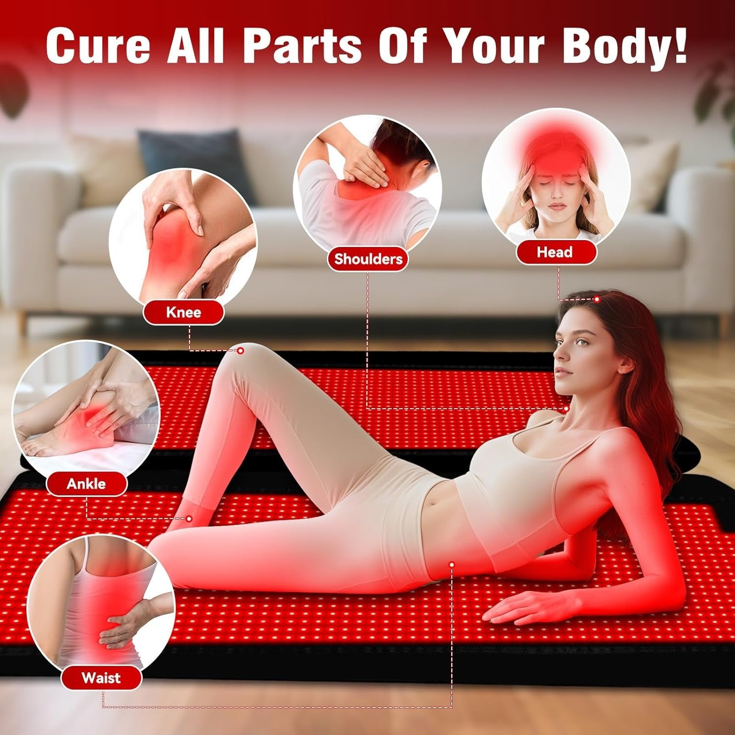 Certified red light therapy pad, red light blanket, and 2705 led full body sensory sleep sack. 74inch × 77.2inch oversized dimensions. dual wavelength (660nm & 850nm) for muscle recovery & skin rejuvenation, collagen boost & relaxation, joint care. featur