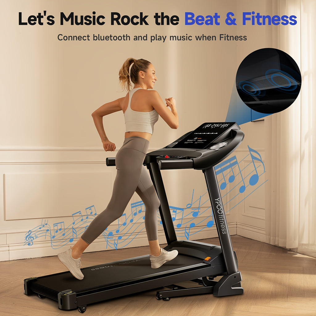 Home treadmill, walking running mat with adjustable slope, slope range from 0% to 15%, home automatic folding treadmill, 8.0 MPH running speed, supports up to 300 pounds, quiet treadmill, ideal for home use