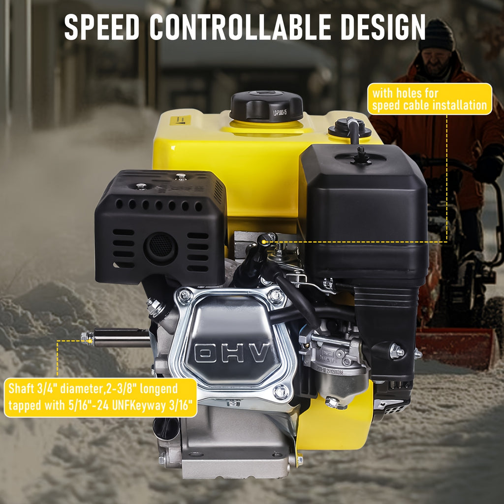 ACEUP ENERGY 15HP 420cc gasoline engine with electric start, 4-stroke OHV and 1-inch (25.4mm) diameter horizontal shaft - portable outdoor power tools for camping, gardening, DIY projects, camping power tools, rugged construction, durable metal parts