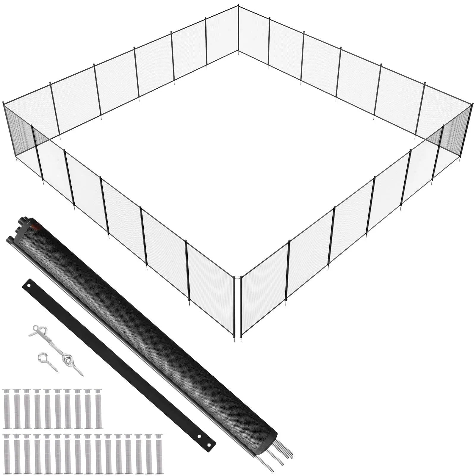【DealsForYouDays】VEVOR Pool Fence, 4 x 72 FT Pool Fences for Inground Pools, Removable Child Safety Pool Fencing, Easy DIY Installation Swimming Pool Fence, 340gms Teslin PVC Pool Fence Mesh Protects Kids and Pets