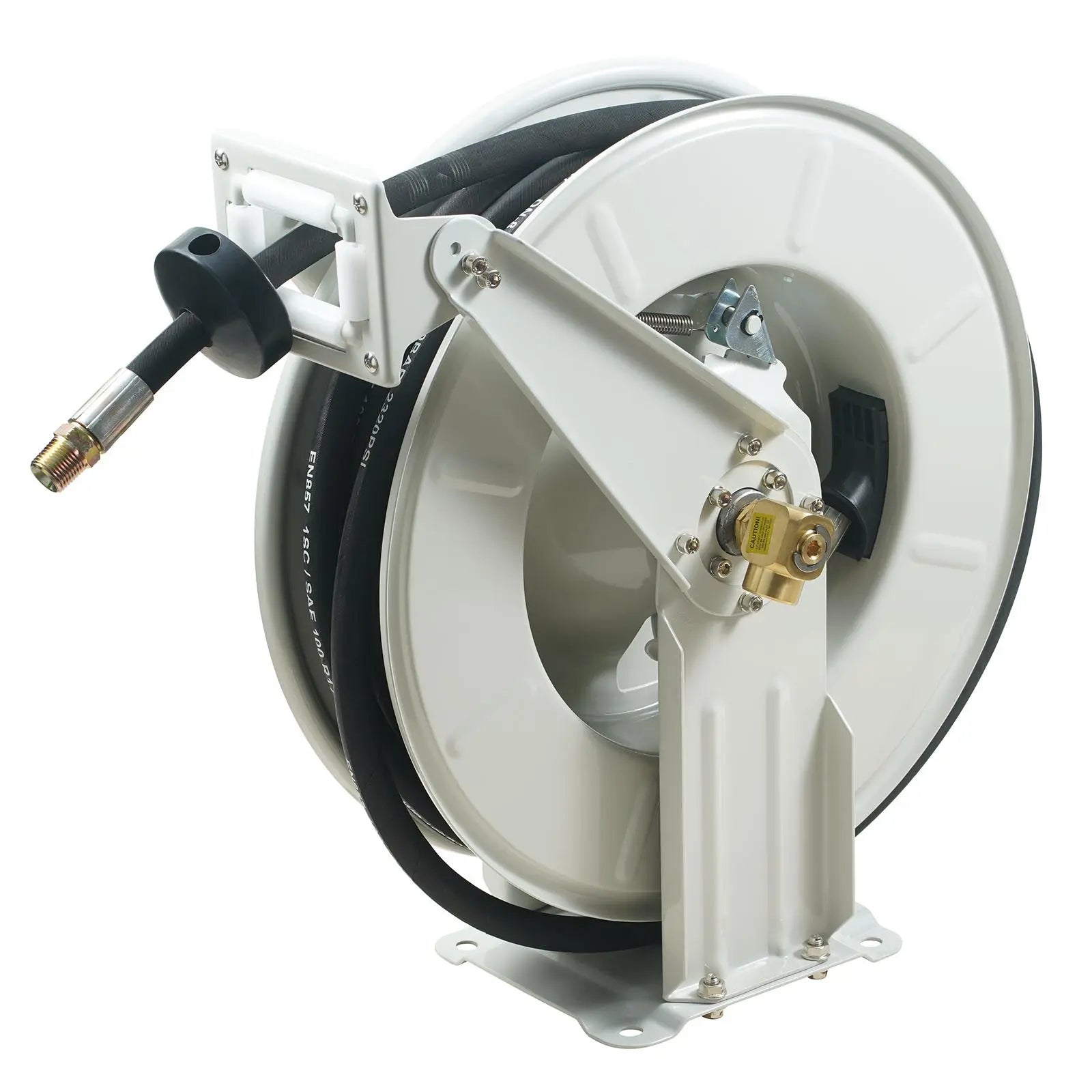 【DealsForYouDays】VEVOR Fuel Hose Reel, 1/4" x 50', Extra Long Retractable Grease Hose Reel, Spring Driven Auto Swivel Rewind, Heavy-Duty Carbon Steel Construction with Hose for Auto Repair, Heavy Industries, 5800 PSI