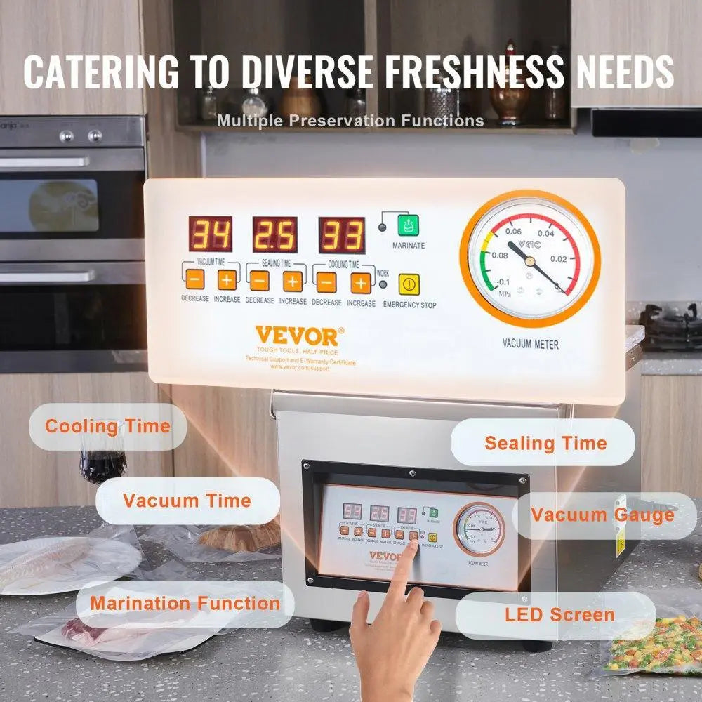【DealsForYouDays】VEVOR Chamber Vacuum Sealer DZ-260C Kitchen Food Chamber Vacuum Sealer, 110V Packaging Machine Sealer for Food Saver, Home, Commercial Using