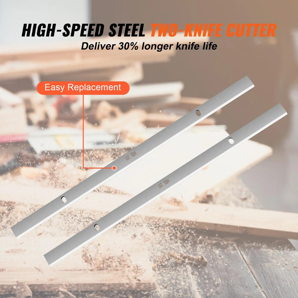 【DealsForYouDays】VEVOR Thickness Planer, Single Speed, 13" Width Worktable Benchtop Planer, Two-Blade, 15-Amp 1800W Powerful Motor, 12" Extended Infeeding Table, Low Noise for both hard & soft wood material removal