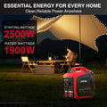 Ultra-quiet 2500/3800/5000 watt gas portable inverter with CO sensor - suitable for home, camping and outdoor activities - supports parallel operation
