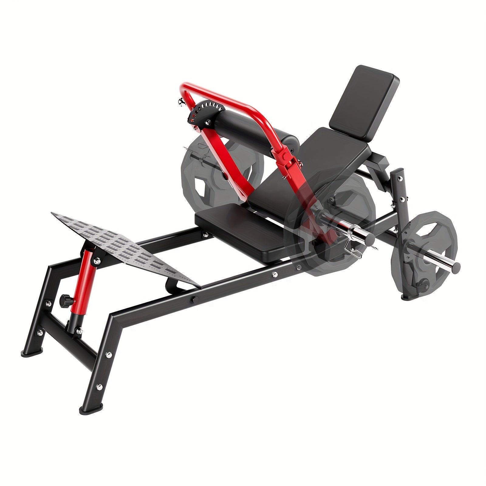 900-Lb Load-Bearing Disc Butt Bridge Machine with Adjustable Foot Plates and Weight Rack, Designed for Intensive Butt Exercise, Enhancing Glute Muscle Development and Shaping