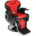 OmySalon Multifunctional Hydraulic Barber Chair, Heavy Duty Reclining Chair, Cosmetologist Tattoo Washing Equipment, Red Black/Black and White