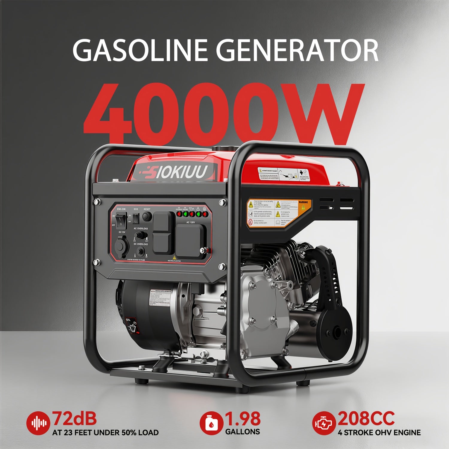 Portable inverter generator, ultra-quiet, CO alarm, rated power 2500W, rated power 1900W, rated power 3200W, rated power 2600W, rated power 3600W, rated power 3000W, rated power 4000W, rated power 3200W, rated power 4500W, rated power 3600W,