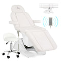 Electric Face Chair Height Adjustable Tattoo Chair Electric Adjustable Angle Lash Bed with Hydraulic Stool Equipment Massage Chair with 3 Adjustable Motors.