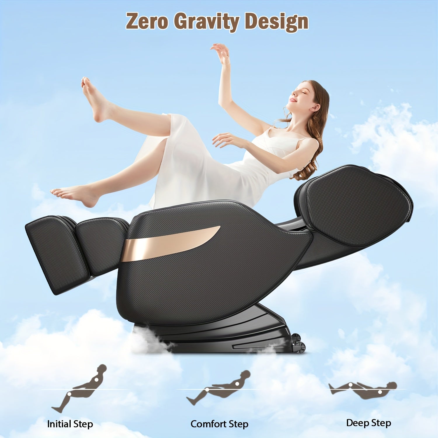 2025 Zero Gravity Multifunctional Full Body Massage Chair with Foot Massage, Waist Heating and Full Body Airbag Relaxation