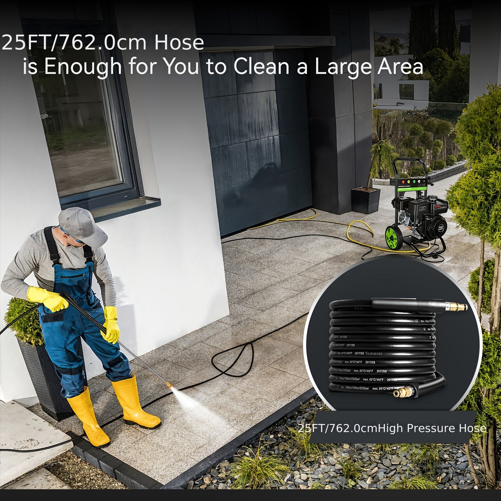 4200PSI Gas Pressure Washer 4.0GPM Gas Powered Washer 212CC Gas Powered Car Washer, Commercial High Pressure Washer with 25ft Hose and 5 Nozzles for Garden Lawn Vehicles EPA/CARB/ETL Certified