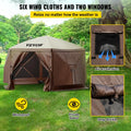 【DealsForYouDays】VEVOR Gazebo Screen Tent, 10 x 10 ft, 6 Sided Pop-up Camping Canopy Shelter Tent with Mesh Windows, Portable Carry Bag, Ground Stakes, Large Shade Tents for Outdoor Camping, Lawn and Backyard