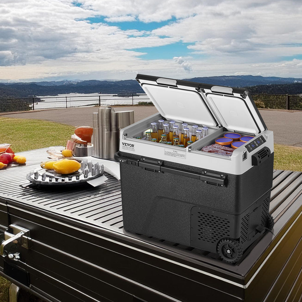 Vevor portable car refrigerator freezer - 58l dual temperature zone - home & car use