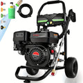 MAX 4200PSI 3GPM 212CC Commercial Gas Pressure Washer, 7.0 HP Professional Gas Pressure Washer with 5 Nozzles, 25FT Hose, and 33.81oz Foam Bottle for Automotive, Fence, Driveway, and Yard Cleaning (EPA/CARB/ETL Conformity Certification)