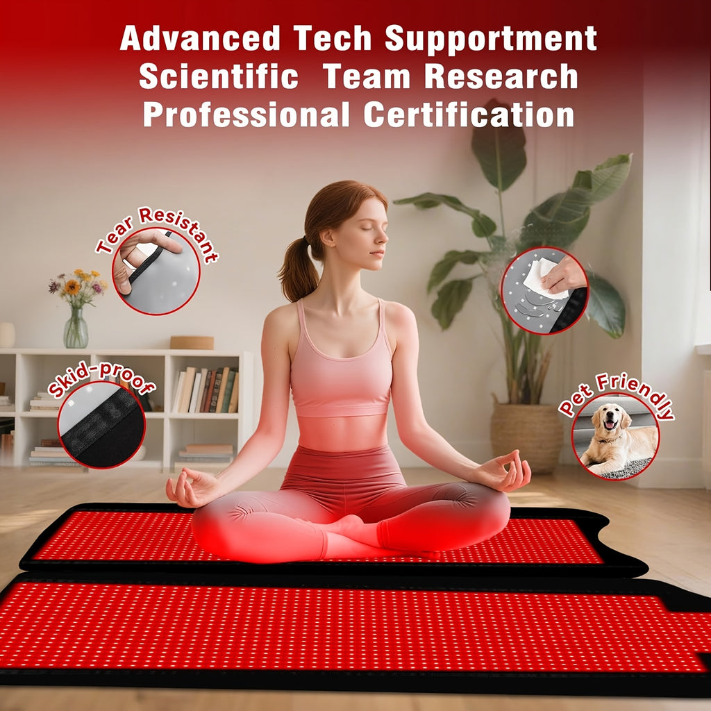 Certified red light therapy pad, red light blanket, and 2705 led full body sensory sleep sack. 74inch × 77.2inch oversized dimensions. dual wavelength (660nm & 850nm) for muscle recovery & skin rejuvenation, collagen boost & relaxation, joint care. featur