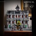 7499-piece giant bat movie hospital building block set (includes bottle opener), with lights, classic movie architecture blocks, perfect for fans, modular street view building block model, home decoration, christmas/new year gift
