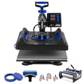 【DealsForYouDays】VEVOR Heat Press Machine, 15 x 15 inch, 8 in 1 Heat Transfer Machine with 30 oz Tumbler Press, 360° Swing Away Digital T-Shirt Pressing, Teflon Coating, for T-Shirts/Mugs/Hats/Plates, Black+Blue