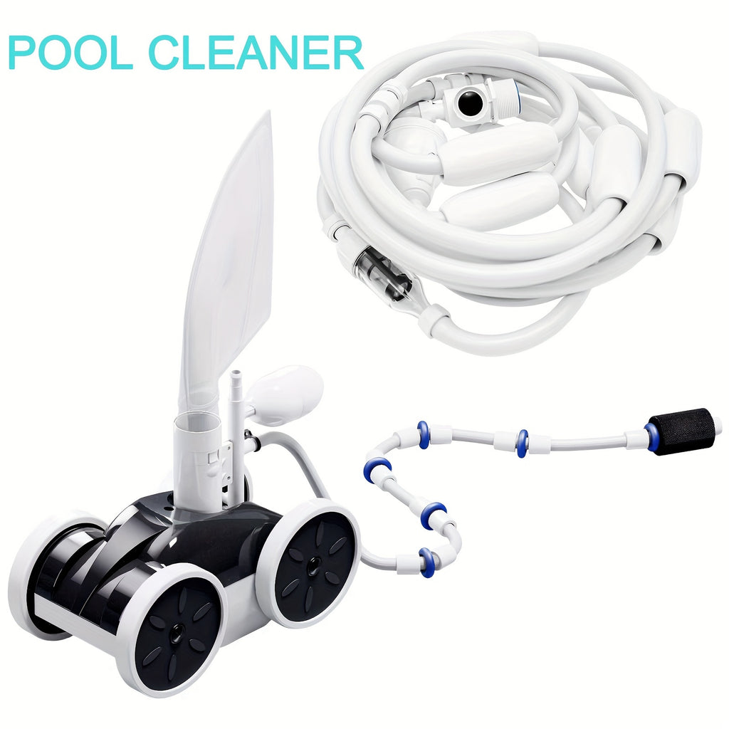 Upgraded Pool Pressure Side Brush - Professional Pool Cleaning Solution. IMPORTANT: 58 Psi Booster Pump and 1.5 NPT Threaded Inlet Required. No electrical components. (with hose)